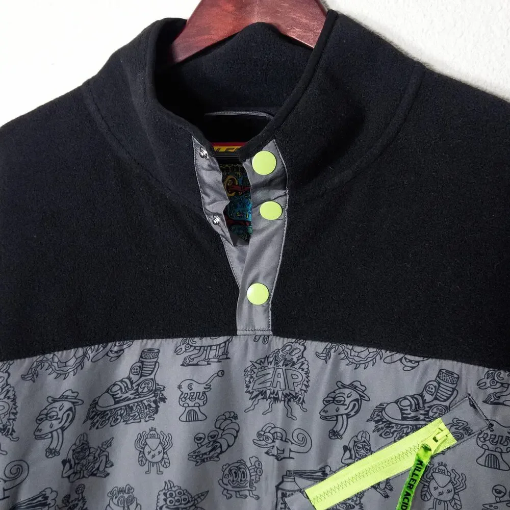 Killer Acid Buzz Off Fleece Jacket Size XL Black Graphic Streetwear - Picture 3 of 9